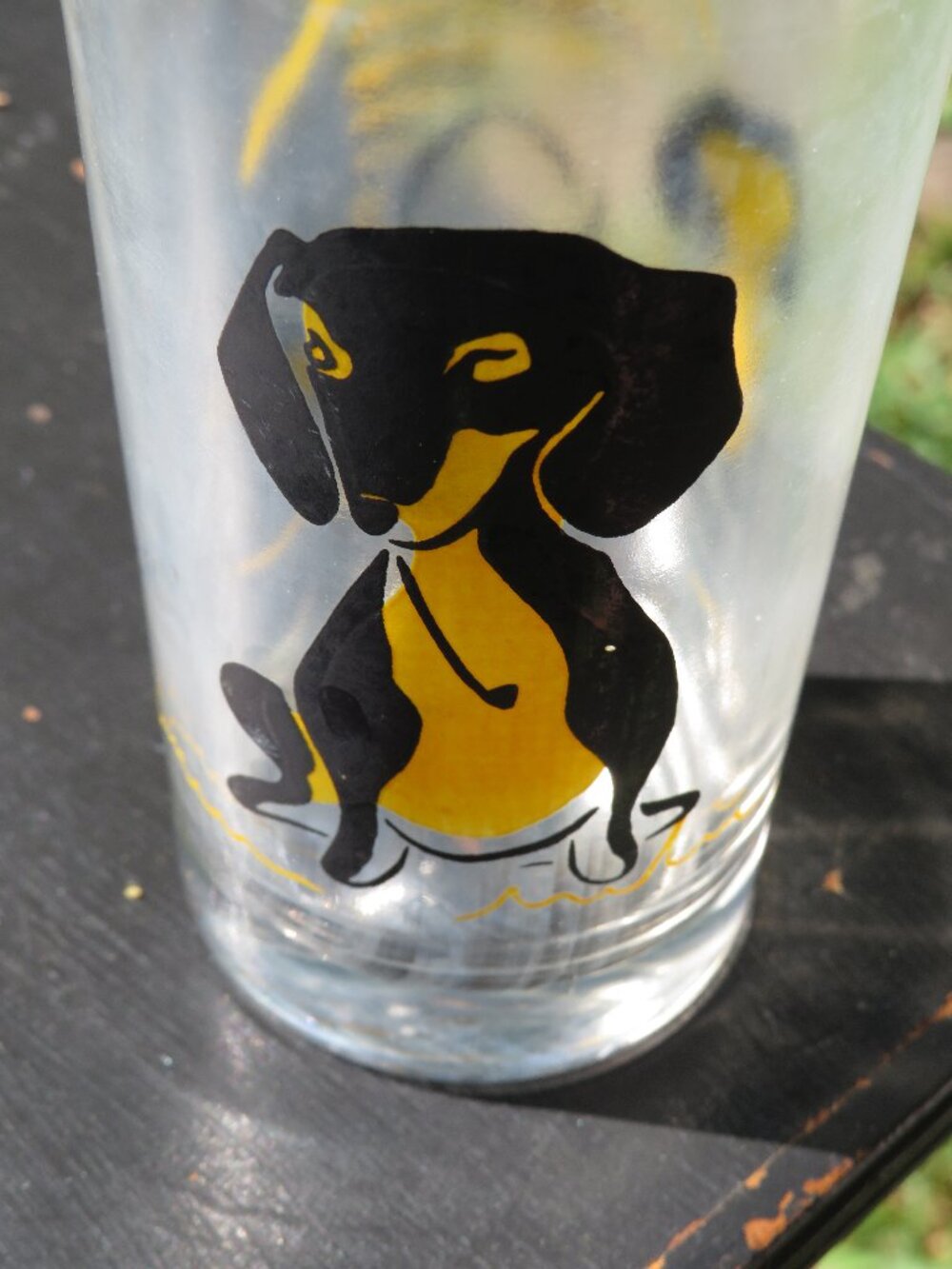 Vintage Datsun Honey Bee Dog Drinking Glass 1970s Nissan Promotional Mascot Tumb